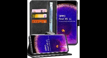 Hoesje geschikt voor Oppo Find X5 - Portemonnee Book Case Zwart