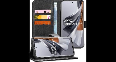 Hoesje geschikt voor Oppo Reno 10 / 10 Pro - Portemonnee Book Case Zwart