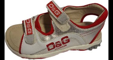 D&G JUNIOR SANDALO SPORTIVO SILVER/RED SIZE 33