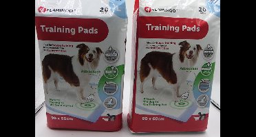 2 X flamingo ppads voor pups:honden ATTRACTANT (lokmiddel) l60 x 90cm 20 stuks 5 lagen, antilekbodem, quick dry 30 sec,