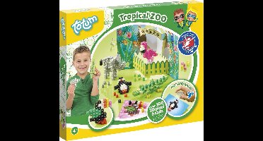 Totum tropical zoo -  3D dierentuindieren pixelen - knutselset met meer dan 300 pixel beads