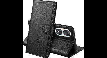 Hoesje Portemonnee voor Honor 90 Smart 5G Zwarte portemonnee met magnetische klep en kaartopslag