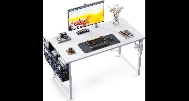 Compact Wit Bureau 100 x 50 x 74 cm - Multifunctioneel Met Koptelefoonhouder en Opbergtas - Ideaal Voor Thuiswerk en Kantoor - Stijlvol en Duurzaam Ontwerp