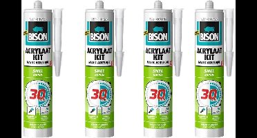 Bison® Acrylaatkit - wit - snel - 4 stuks - KD set