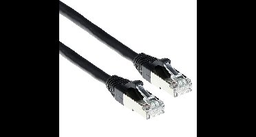 ACT Zwarte 1 meter SFTP CAT6A patchkabel snagless met RJ45 connectoren FB6901