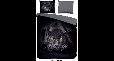 Pure dekbedovertrek zwarte panter - Lits jumeaux 240x200/220 cm - Zwart - Microvezel