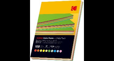Kodak Gekleurd Papier - 10 verschillende kleuren - 80g/m² - A4 - 100 vellen