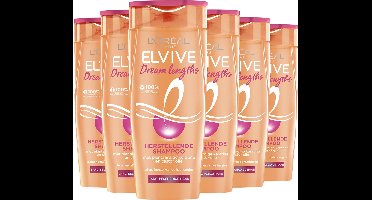 L'Oréal Paris Elvive Dream Lengths - Shampoo met Castorolie en Niacinamide voor Lang en Beschadigd Haar - 6x 250ml
