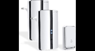 Bell4U Draadloze Deurbel Set met 2 ontvangers - Bereik 200 meter - Geen batterijen nodig - Waterdicht - Draadloos – Kinetisch - 51 Melodieën