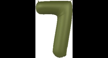 Folat - Folieballon Cijfer 7 Olive Green - 86 cm
