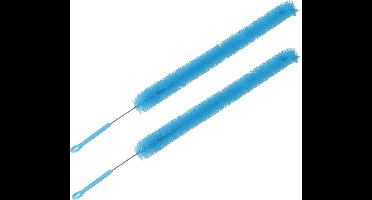3x Radiatorborstels / stofborstels blauw 72 cm - Schoonmaakborstel/rager verwarming