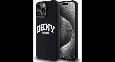 DKNY Silicone Arch Logo Back Case (MagSafe Compatible) - Geschikt voor Apple iPhone 13 Pro Max (6.7") - Zwart