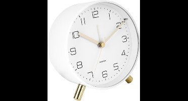 Karlsson Wekker Lofty - Metaal Mat Wit - Ø11cm - Scandinavisch - Wekker voor slaapkamer - Wekkers