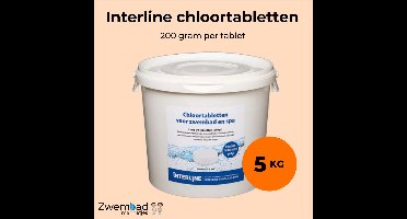Interline Chloortabletten 200 gram 5 kg - Inclusief doseerschema - Chloortabletten voor zwembad en jacuzzi - Chloor 200 gram - Chloortabletten gemiddeld tot groot zwembad