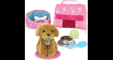 Sophia's by Teamson Kids Speelgoed-Pup en Vervoerder voor 45.7 cm Poppen - Omvat 8 Interactieve Accessoires - Poppen Accessoires - Roze (Pop niet inbegrepen)