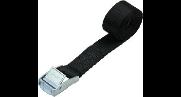 Spanband met klemgesp zwart 250kg (1mtr)