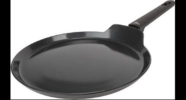 Cosy&Trendy Full Black Pannenkoekenpan- Ø 24cm x 1,8cm - PFAS-vrij – Inductie Koekenpan - Vaatwasserbestendig – Snelle opwarming – Koudgrepen - Zonder deksel - Zwart
