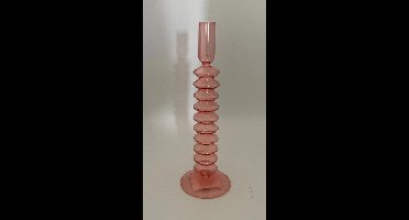 ExcluJess - Kandelaar - Crazy Rings - Roze - Glas - ø9x27cm