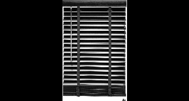 Houten Jaloezie Zwart - 60x180 cm (BxH) - Raamdecoratie - Lamelbreedte 50 mm - inc. Bedieningskoord en Draaistang - Eenvoudig op maat maken en monteren