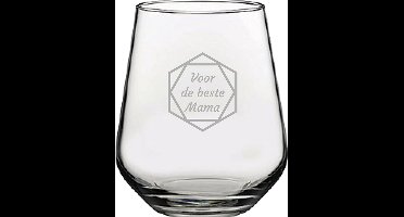 Gegraveerde Drinkglas 42,5cl voor de beste Mama in hexagon