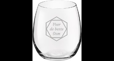 Gegraveerde Drinkglas 39cl voor de beste Oom in hexagon