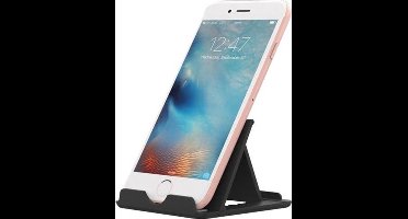 LuxeBass Universele Vouwbare desktop telefoonhouder standaard - Zwart Stelbaar