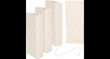 Luchtbevochtigers/waterverdampers radiator - 8x stuks - wit - aardewerk - L8 x H20 cm