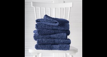 De Witte Lietaer Handdoeken Helene Blue Indigo 50 x 100 cm - 6 stuks - Katoen