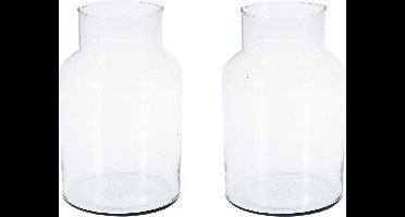 2x Glazen vaas/vazen 5 liter van 14 x 26 cm - Bloemenvazen - Glazen vazen voor bloemen en boeketten