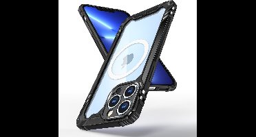 Hoesje Geschikt voor iPhone 13 Magsafe hoes Ring Shockproof bumper case – Zwart