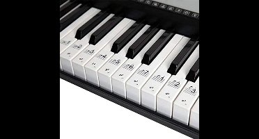 ***Piano/Keyboard Stickers - Piano Bladmuziek Leren - Makkelijk Muzieknoten Leren - Voor 37, 49, 54, 61 en 88 toetsen - Transparant - van Heble® ***