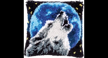 Vervaco - Knoopkussen kit - Huilende wolf - PN-0176223 - Borduren - Borduurpakket - Borduurpakket volwassenen - Borduurpakket kind