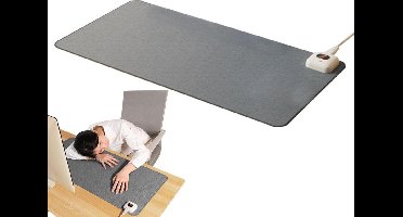 Currero Verwarmde Bureaumat - Bureau Onderleggen - Verwarmingsmat - Warmtemat - Muismat - Grijs
