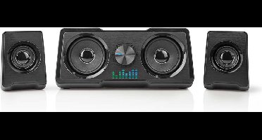 Nedis Gaming Speakers – 2.2-kanaals – 48W – LED – USB – 3,5 mm – Zwart