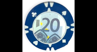 Kinky Pleasure Poker Chips €20 Euro 25 Stuks Blauw MP027-003