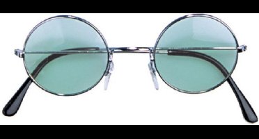 Widmann - Party zonnebril - Hippie Flower Power Sixties - ronde glazen - groen