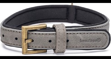 Beeztees Balacron Ax Halsband Hond - Kunstleer - Grijs - 31-39 cm x 20 mm