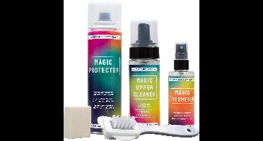 BAMA schoenreinigings- en verzorgingsset 3 delig. incl. upper cleaner, midsole cleaner en microvezeldoek - voor stoffen en leren schoenen - one_size