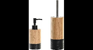 Items - Toiletborstel met houder 38 cm en zeeppompje 300 ml bamboe/rvs
