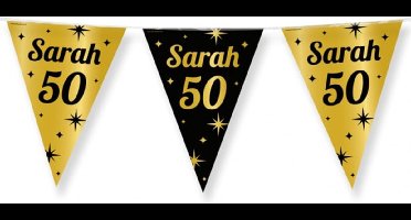 Paperdreams Vlaggenlijn - luxe Sarah/50 jaar feest- 10m - goud/zwart