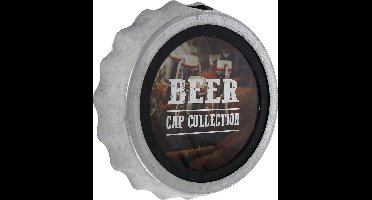 Wandversiering bierdop metaal 24x24x5cm decoratie muur.