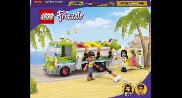 LEGO 41712 Friends Recycle vrachtwagen Set met Vuilniswagen, Afvalcontainers en Minipoppetjes, Educatief Speelgoed voor Kinderen vanaf 6 Jaar