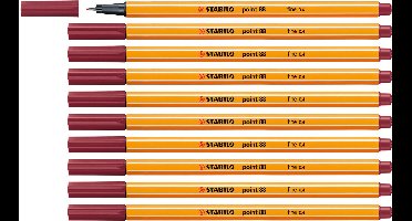 STABILO point 88 - Premium Fineliner - Fine 0,4 mm – Violet Paars– Doos 10 stuks