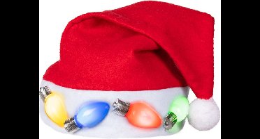 Boland - Kerstmuts Lampjes - Één maat - Volwassenen - Unisex - Kerst