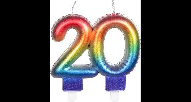 Boland - Kaarsje '20' regenboog 20 Multi - Regenboog - Regenboog