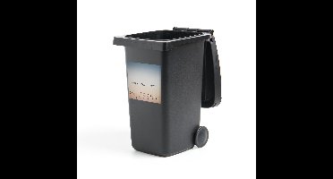 Container sticker Kleine zwaan - Vliegende kleine zwanen in de lucht Klikosticker - 40x40 cm - kliko sticker - weerbestendige containersticker