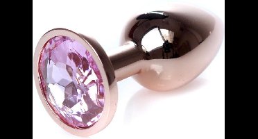 Power Escorts - Unieke Rose Goud kleurige Plug - Anaal Plug - Buttplug Rose stone - Anal Plug met Rose steen - ideale formaat - 7 CM en lekkere Dia 2,7 cm - met makkelijke bewaar zak