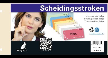 Kangaro scheidingsstrook - 2-gaats - 225x120mm - 180 grams - beige - 100 stuks - 07071-08