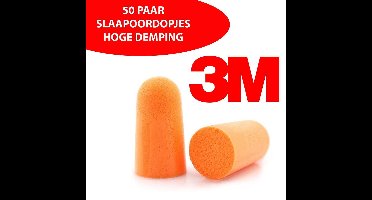 50 PAAR - 3M Slaapoordoppen - Hoge demping - 3M 1100 - Oordopjes om comfortabel mee te slapen