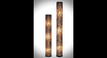 Staande lamp Handgemaakte Vloerlamp woonkamer slaapkamer Design  cilinder gold capiz parelmoer shell schelp 150 cm